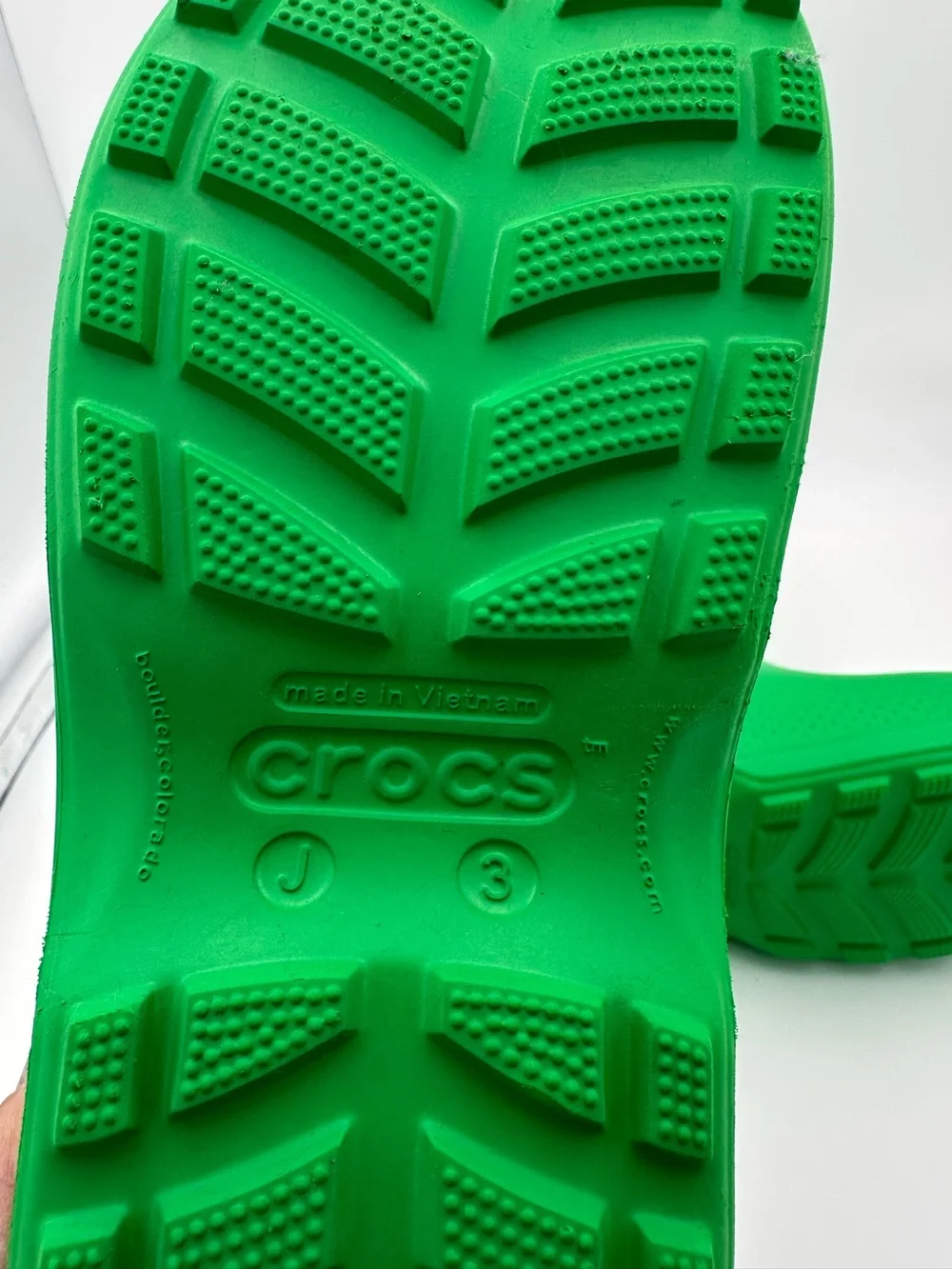 Crocs Handle It Green Boots Size J-3